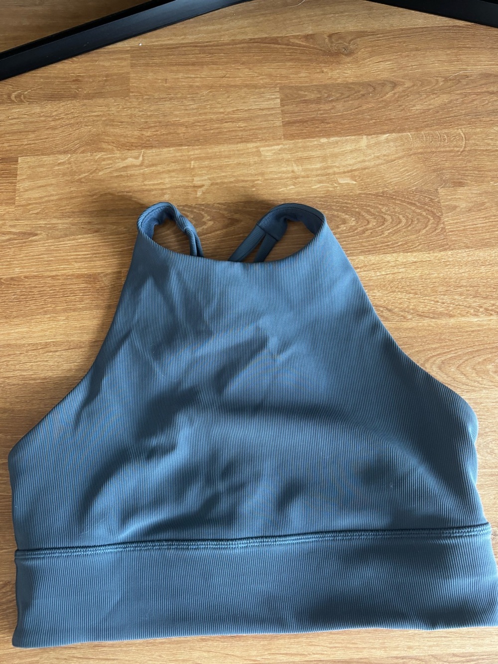 Lululemon Energy bra High Neck Ribbed Sports Bra in Slate Blue (6)